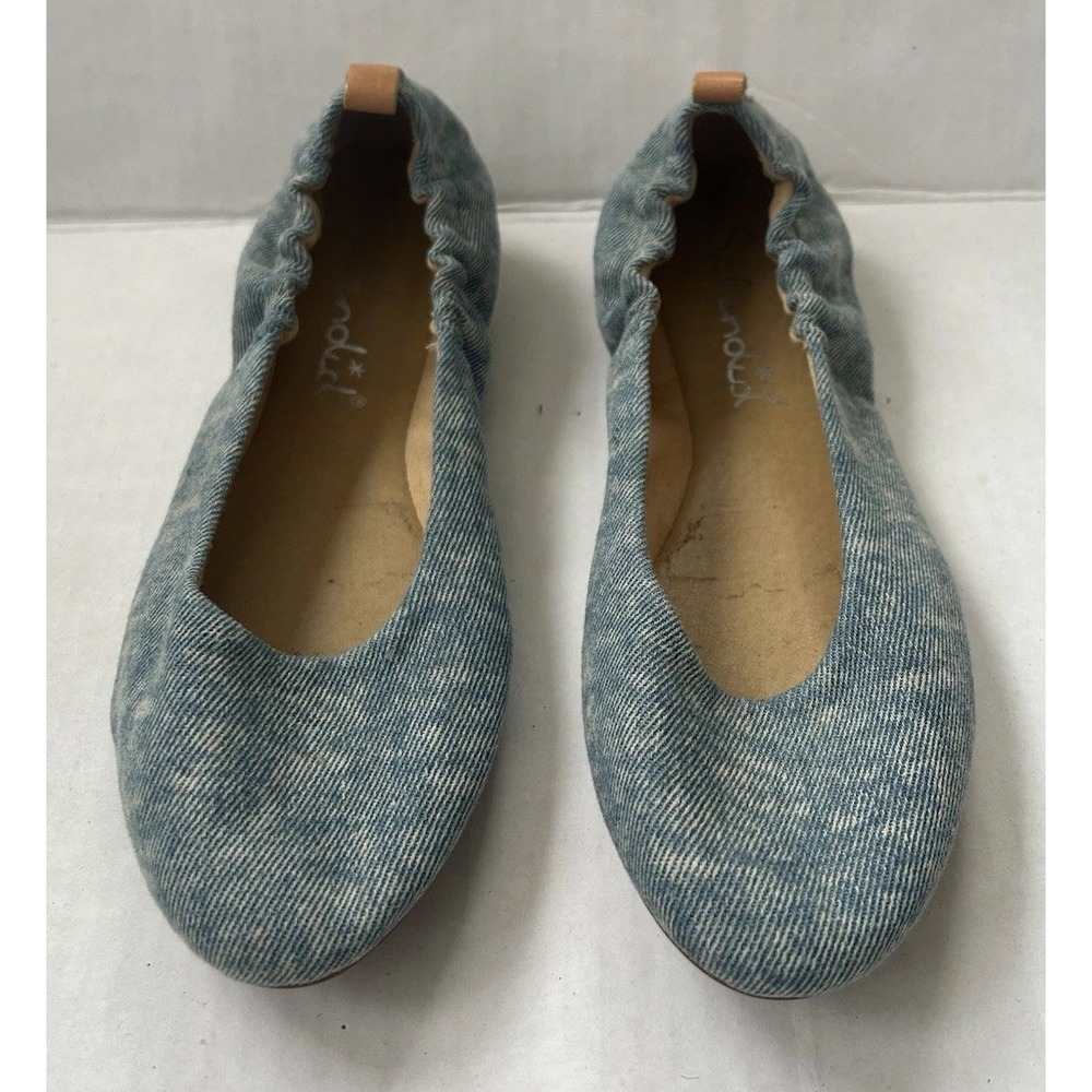Splendid Womens Slip On Round Toe Faded‎ Denim Ballet Flats Blue Size 5 1/2